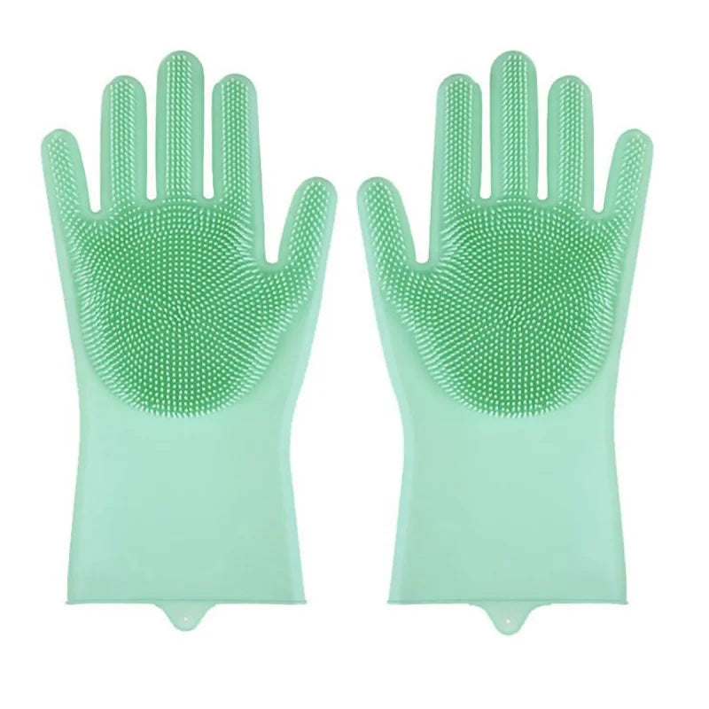 Gants de toilettage pour chiens et chats, gants de lavage en silicone avec brosse pour shampooing, gants de nettoyage pour vaisselle et épilation, multifonctionnels