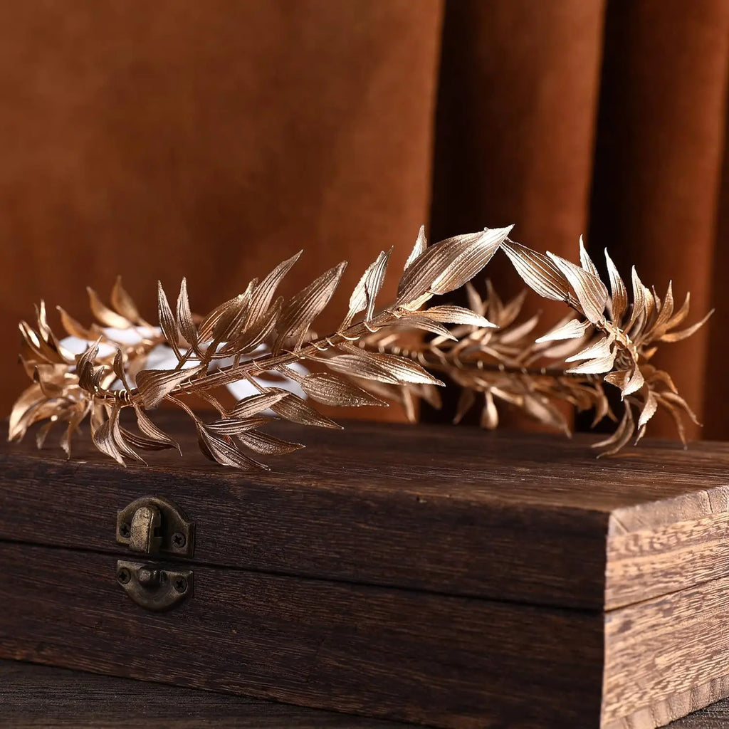 Unisex Griechischer Lorbeerkranz Gott Elf Blatt-Kopfschmuck Königliches Königskopfband Elfenkranz Für Königin Renaissance Halloween Cosplay