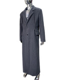 Nerazzurri Autumn Winter Extra Long Warm Fitted Grey Wool Blends Coat Men Luxury Floor Length Woolen Overcoat Menswear Clothes