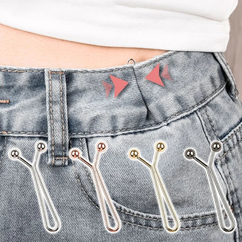 4/10 PCS Detachable Buckle Accessories for Jeans and Skirts, Adjustable Clips for Tightening Pants Waistbands and Shortening Sleeves