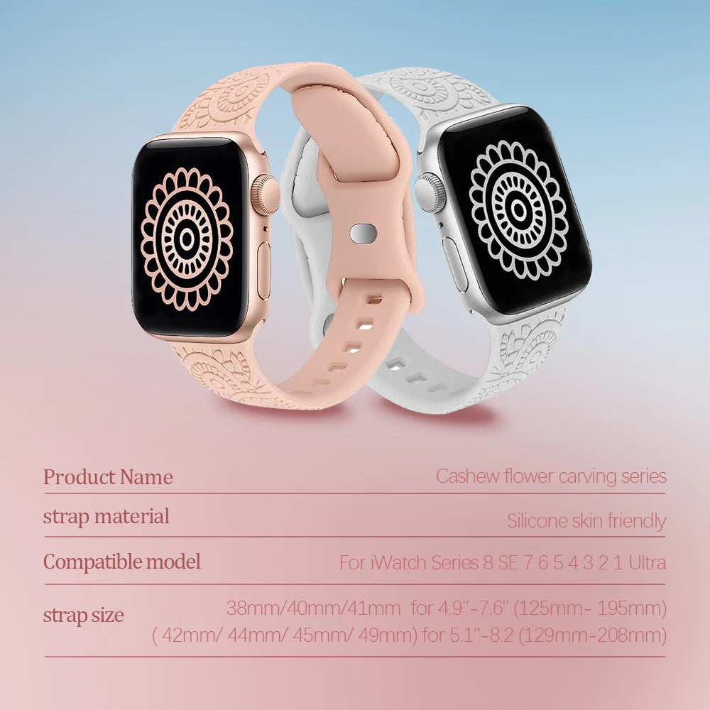 Engraved Strap For Apple Watch Band Ultra 49mm 8 7 45mm 44mm 42mm 41mm 40mm 38mm 40mm correa bracelet For iwatch series 8 se3654