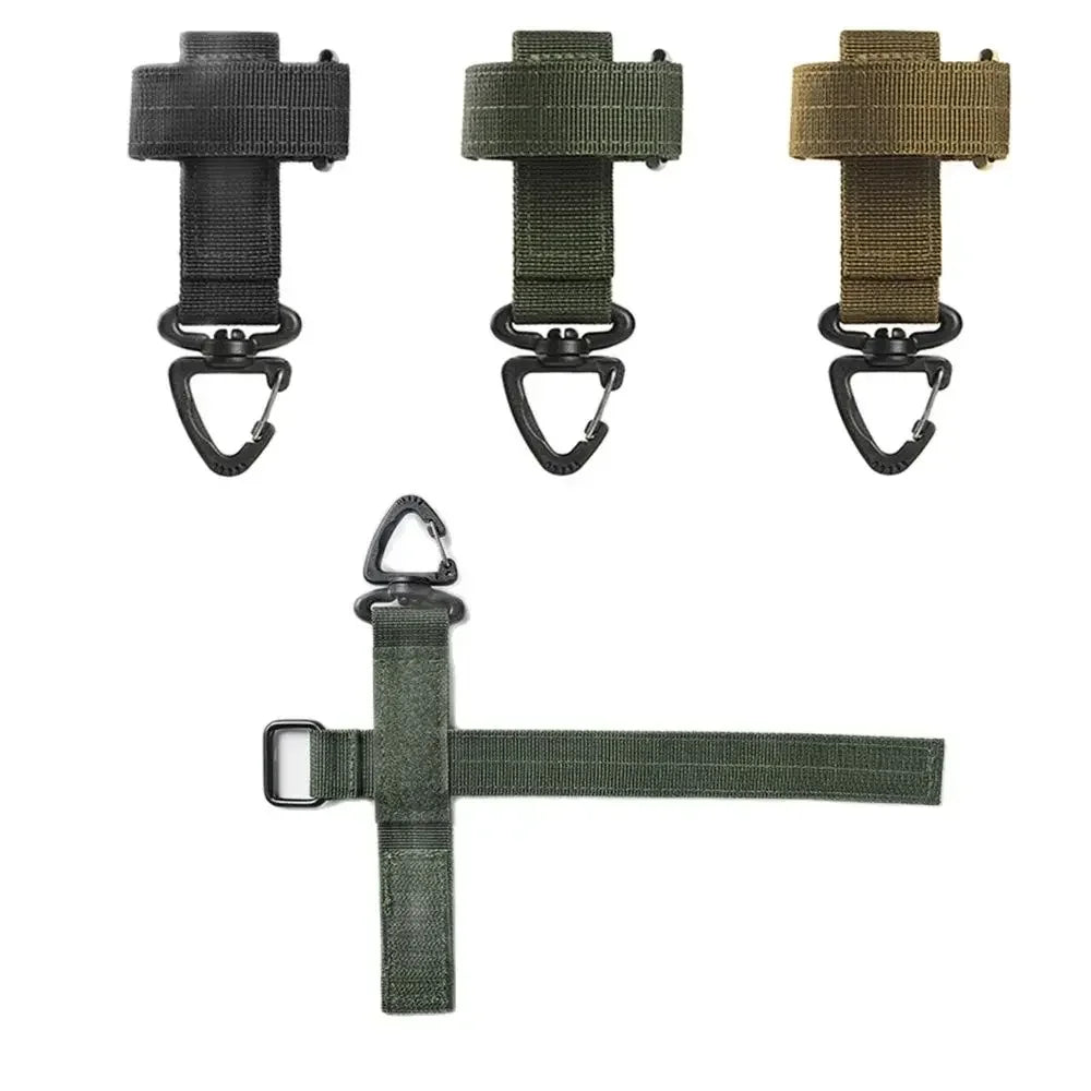 Multi-purpose Nylon Gloves Hook Outdoor Camping Tactical Climbing Rope Holder Anti-lost Hanging Buck Strap Safety Clip Belt