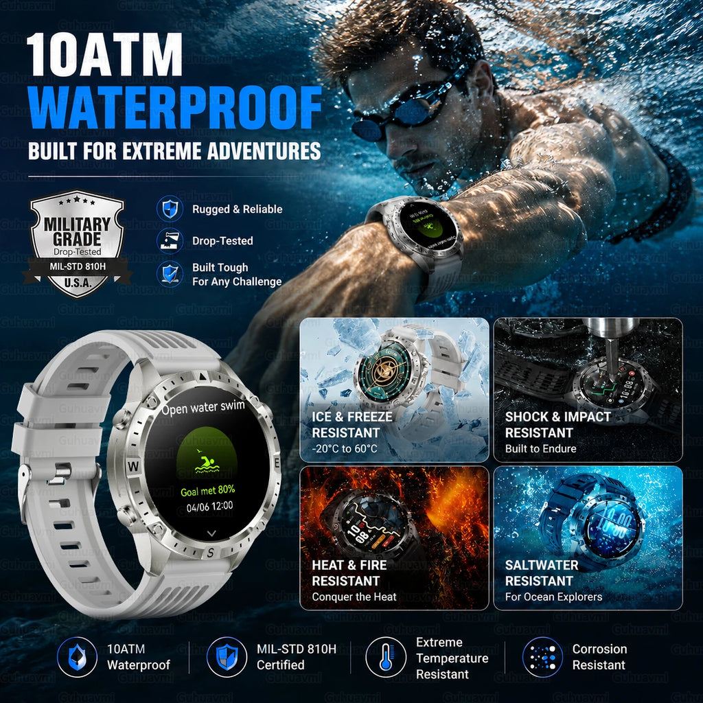 GPS Outdoor Smartwatch with Compass and Offline Map Feature