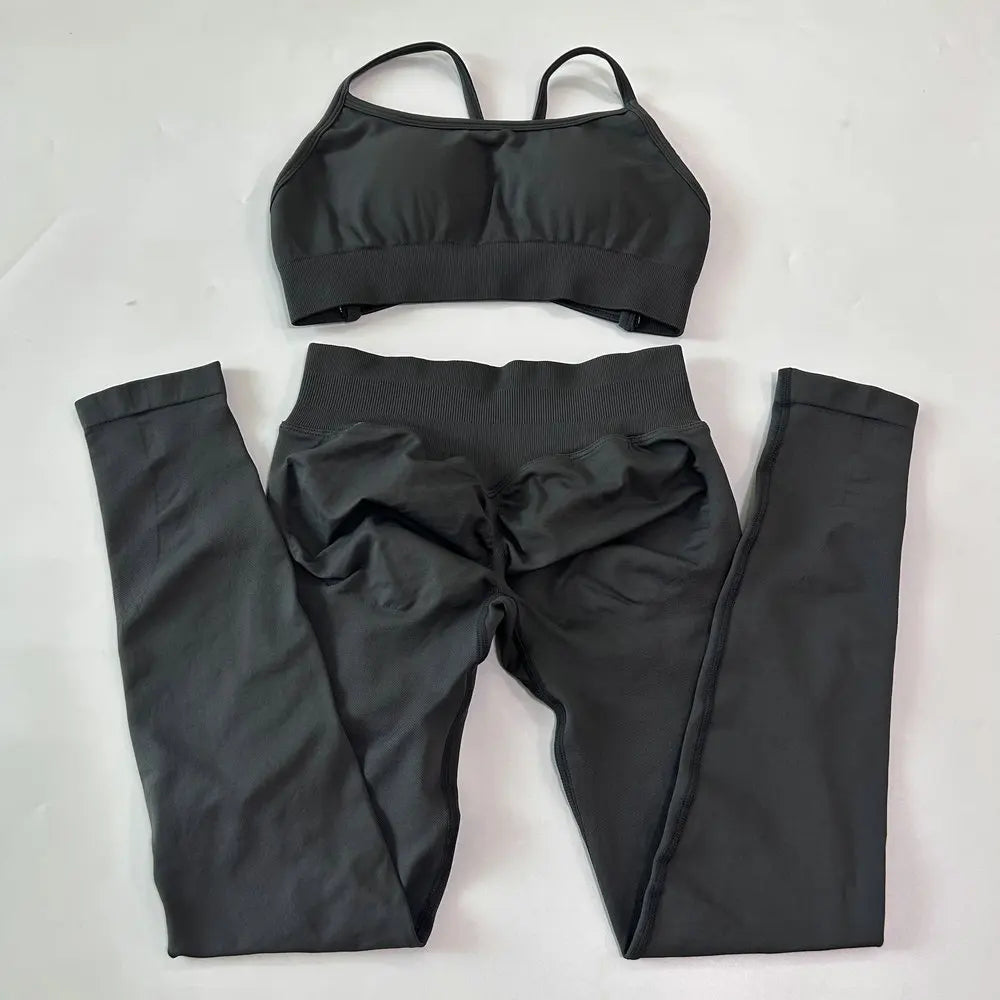 Ensemble yoga femme, haut et short