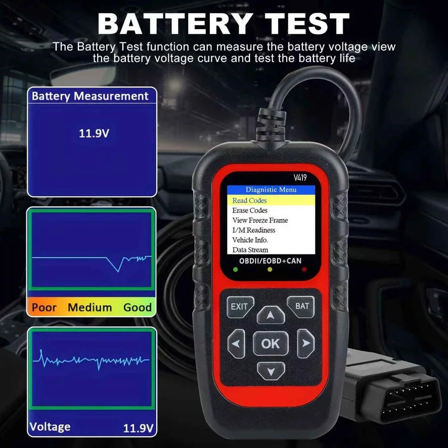 V419 Car Diagnostic Tool Automotive OBD2 Scanner Check Engine Code Reader