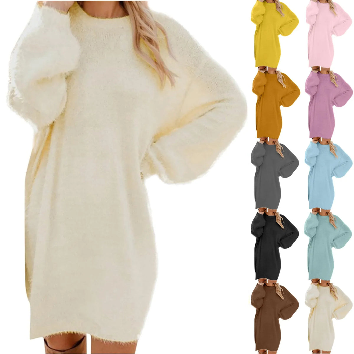 Abito maglione da donna a maniche lunghe
