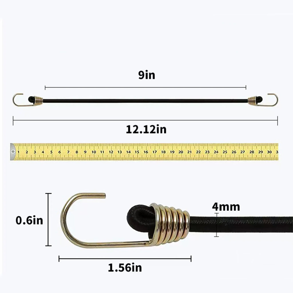 Heavy Duty Elastic Bungee Cords With Hooks, Carabiner Luggage Cord  Luggage Packing Ropes Camping Accessories