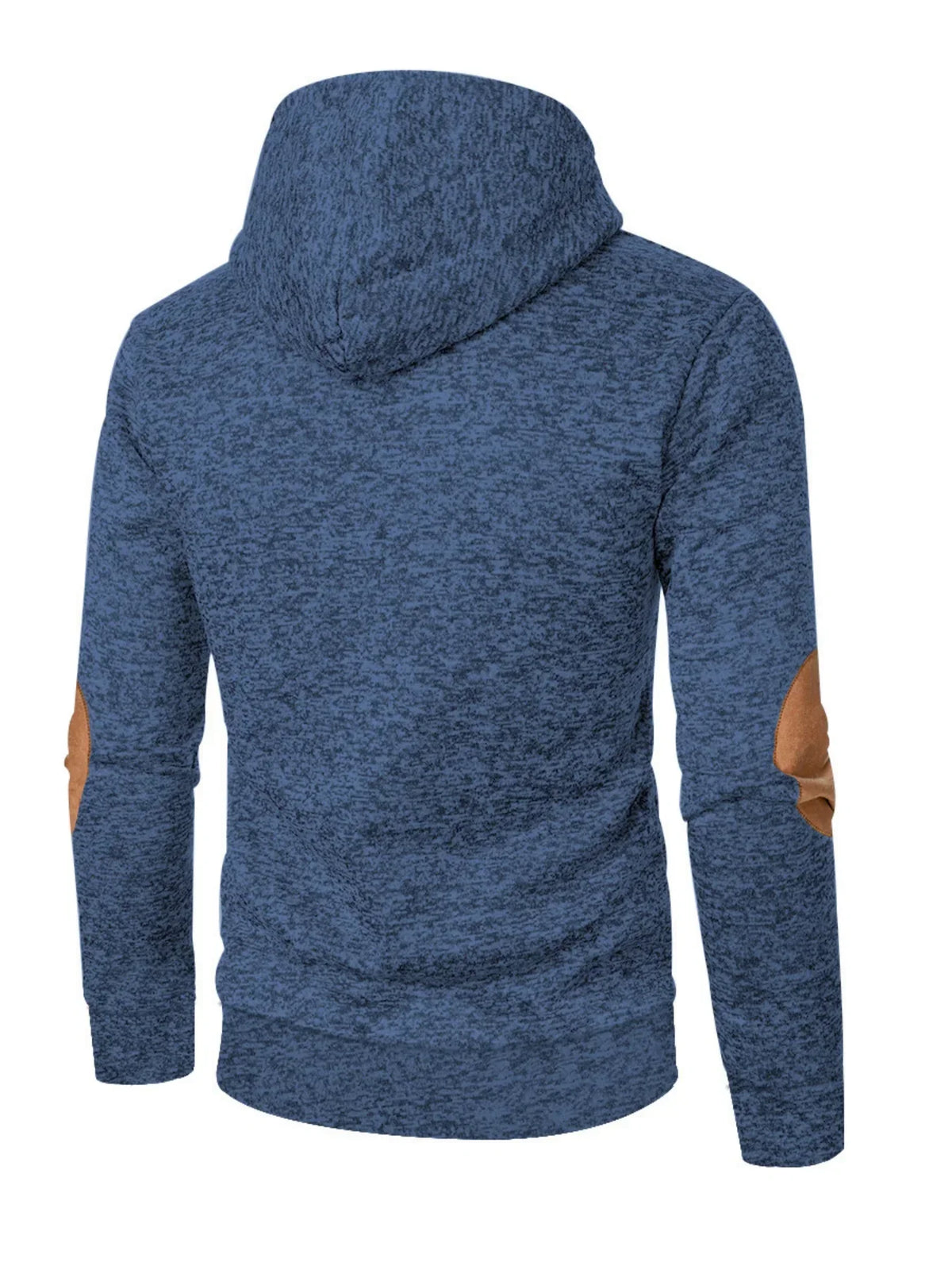Men's Autumn Hoodie Long Sleeve Heather Pullover Sweatshirt Patches Drawstring Hooded Button Casual Slim Fit Vintage Dailywear