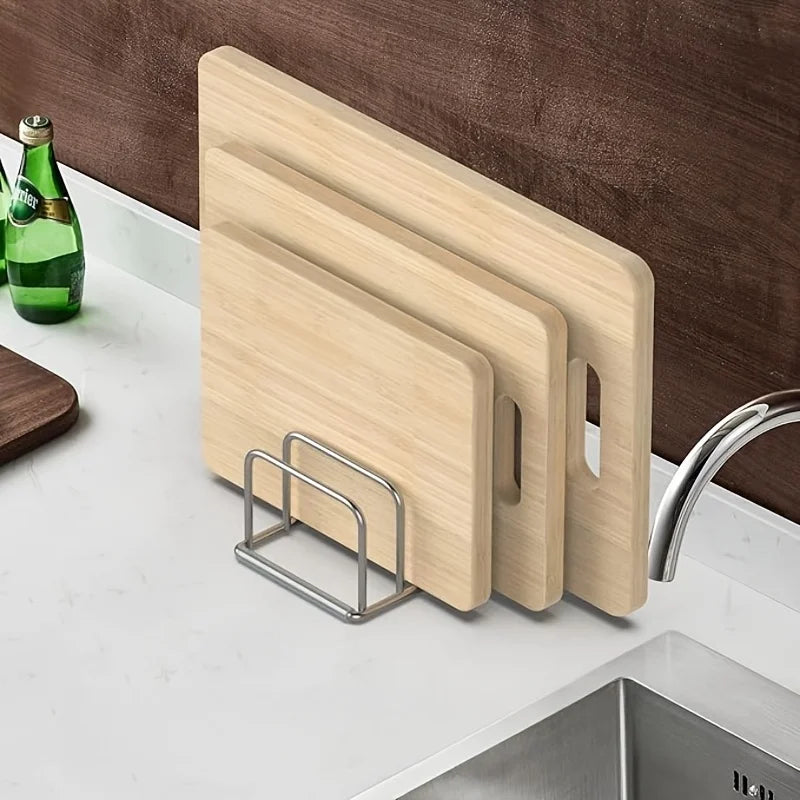 1 pz. Organizer salvaspazio combinato per coperchi e taglieri in acciaio inox - Supporto robusto da appoggio, organizer per cucina