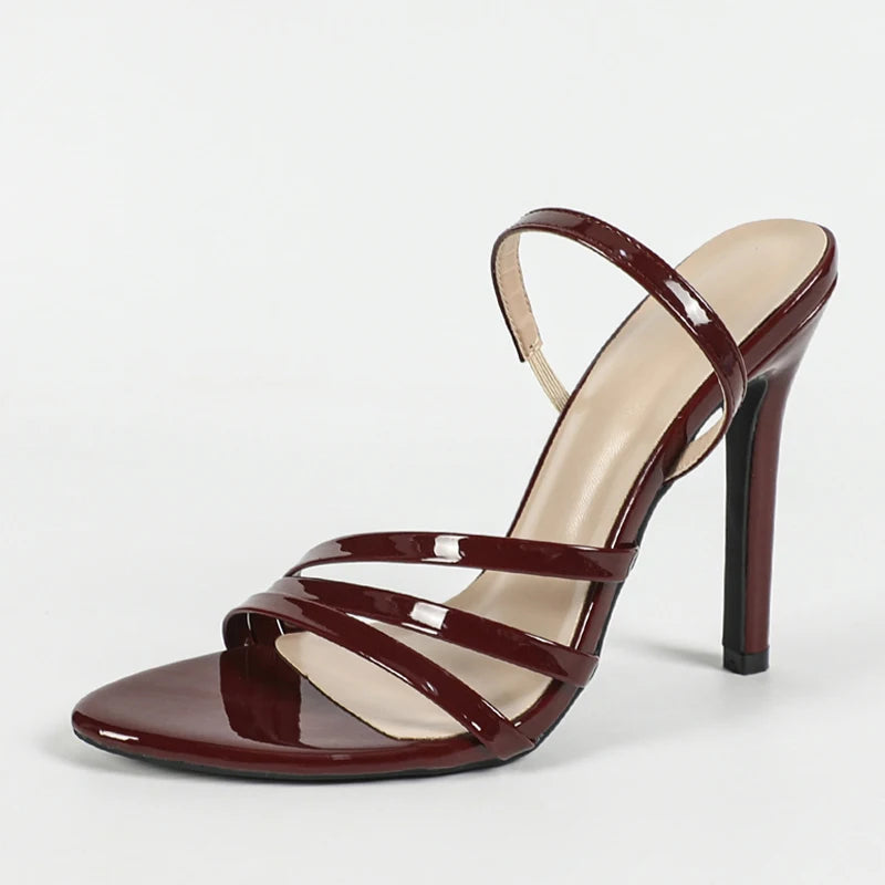 Sandali donna Liyke bordeaux lucidi con fasce sottili