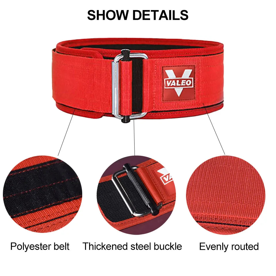 Adjustable Weightlifting Belt with Metal Buckle
