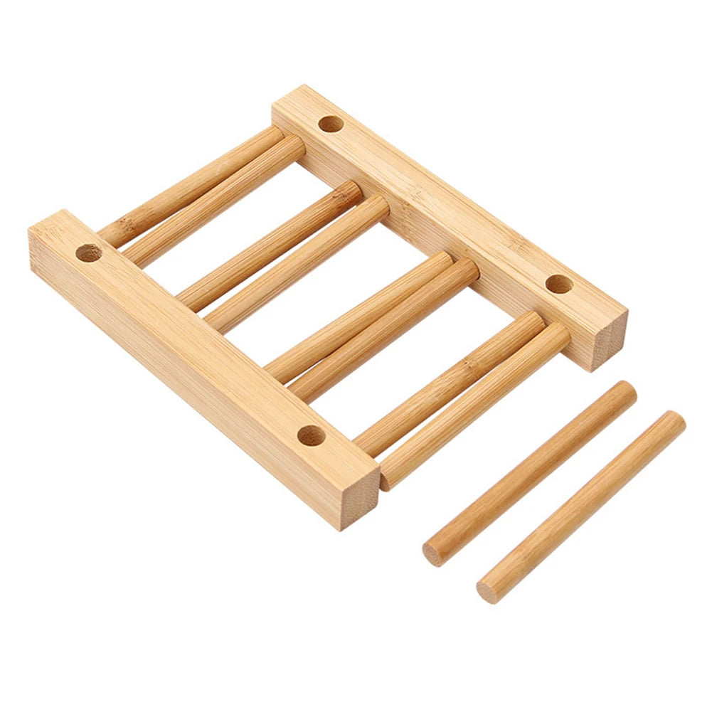 Escurridor de platos para cocina, organizador de vajilla, bandeja, estante de secado, soporte de madera para libros, tazas y platos.