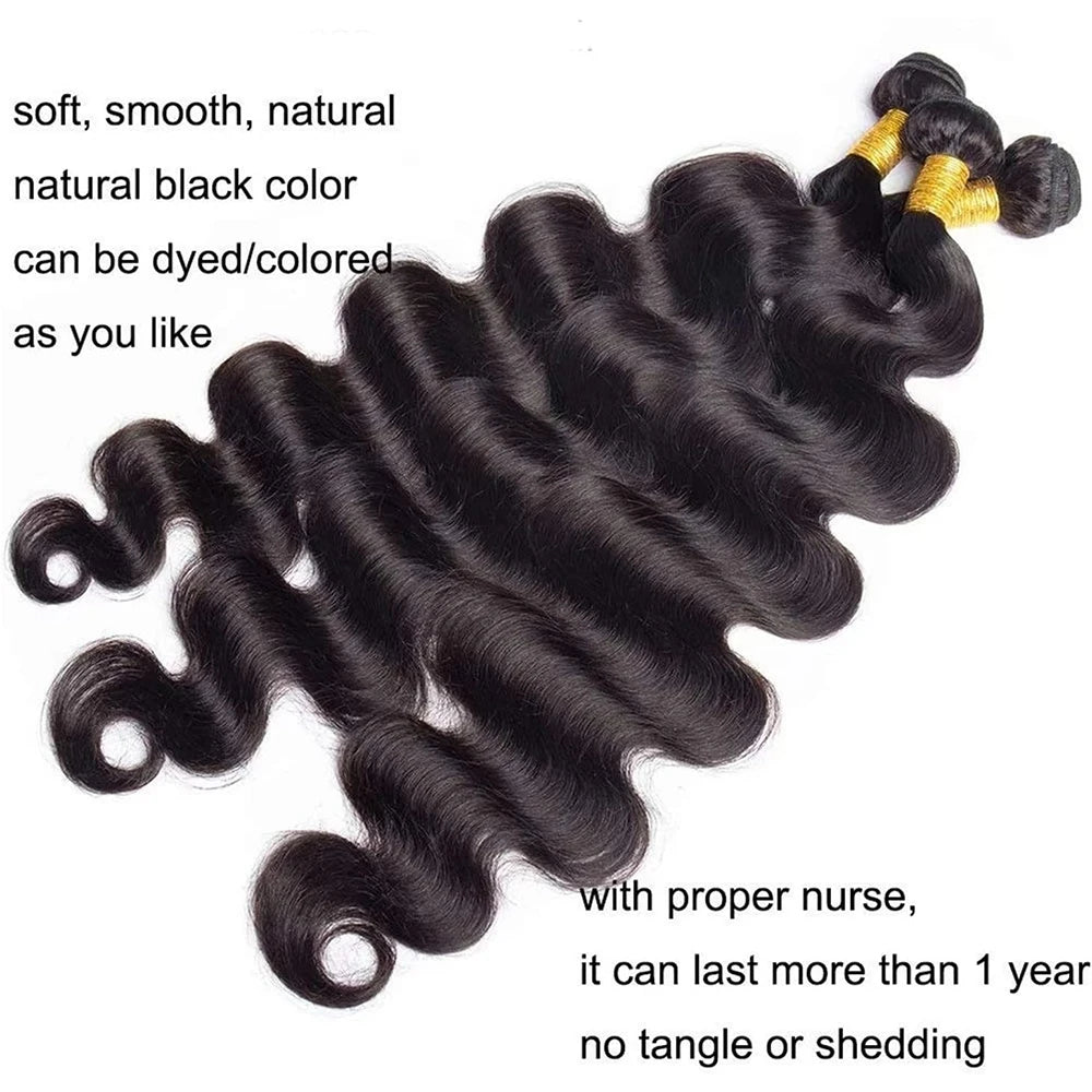 Lots de mèches brésiliennes ondulées en cheveux humains 30 pouces, cheveux vierges bruts, offre de 2, 3 ou 4 lots pour femmes, extensions en cheveux Remy pour tissage rapide et pose cousue