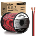 Nilight 100FT 12/14/16/18AWG Copper Clad Aluminum Wire Gauge Red Black CCA Electrical Cable 2 Conductor Parallel 12V/24V DC Flexible Extension Cords for Car Audio Radio Speaker Amplifier, Automotive Battery Cable for Subwoofe