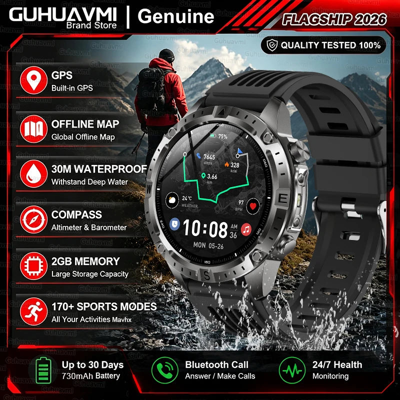GPS Outdoor AMOLED Smartwatch with Offline Map Feature