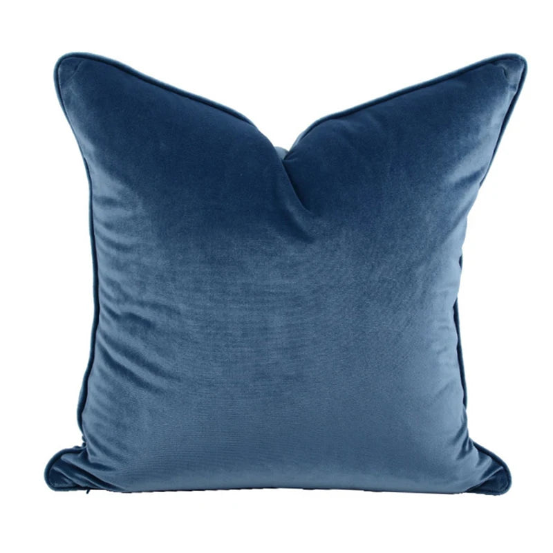 DAVINRICH Italian Velvet Throw Pillow Covers Soft Decorative Luxury Solid Square Cushion Case For Sofa Couch Bedroom Olive Green