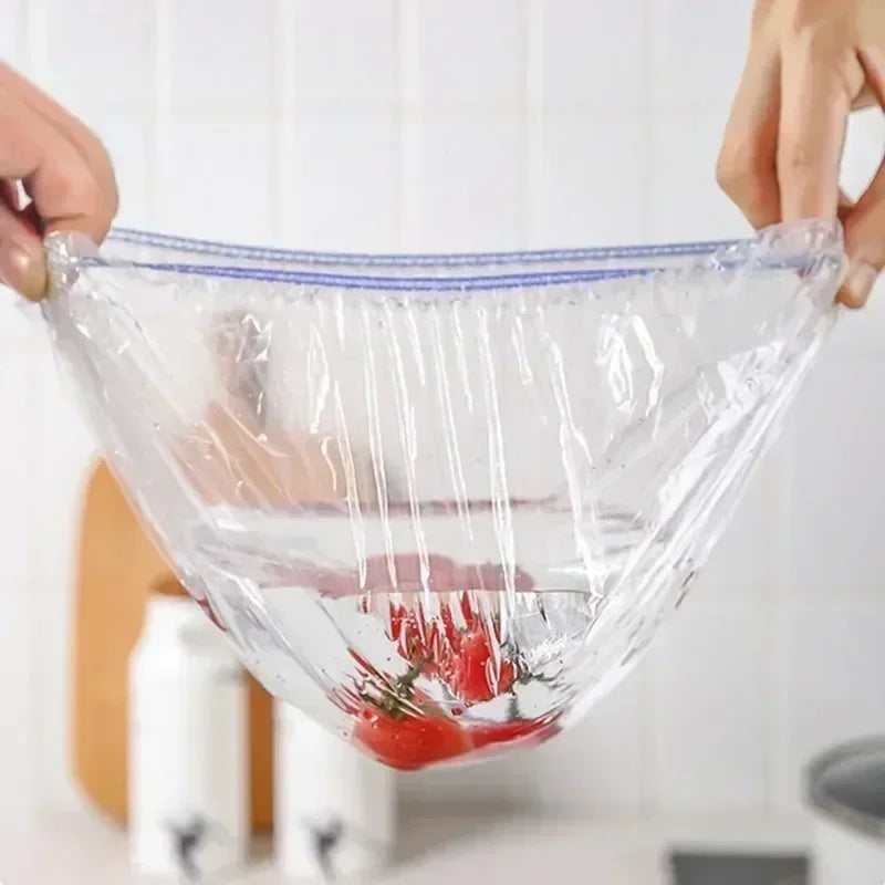 500/50Pcs Disposable Food Covers, Fruit Covers, Elastic Plastic Shower Cap Style Food Storage Bags, Kitchen Organizer Cling Film