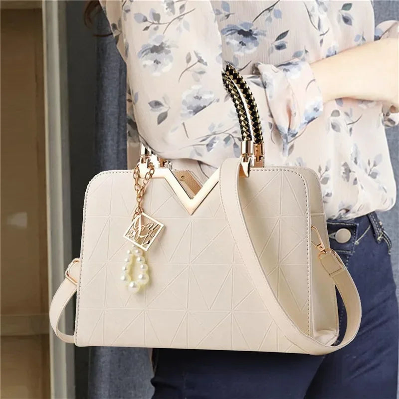 Women Handbag Patchwork Shoulder Messenger Office Work PU Leather Female Bag Ladies Luxury Fashion Elegant