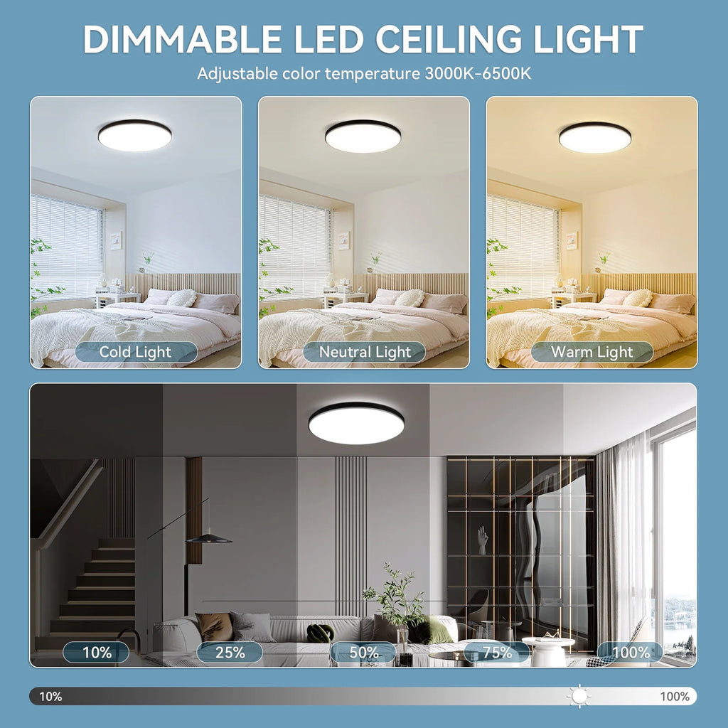 Plafonnier LED, suspension, panneau lumineux IP44 étanche pour salle de bains, éclairage intérieur pour chambre et salon, luminaire