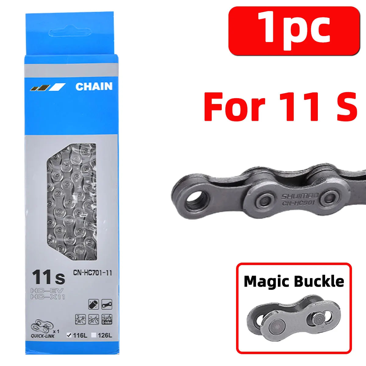 6–11-Speed Bicycle Chain for Road and Mountain Bikes