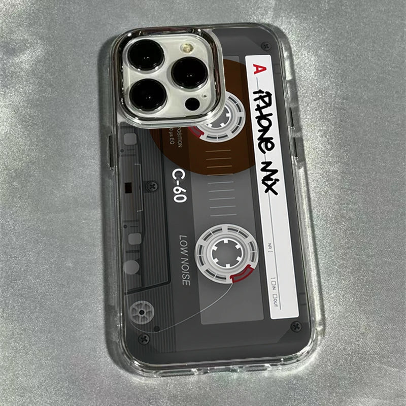 Vintage Cassette Tape Photo Frame Soft Phone Case For iPhone 18 17 16 15 14 13 12 11 Pro Max X XS XR 7 8Plus 16E Shockproof Cove