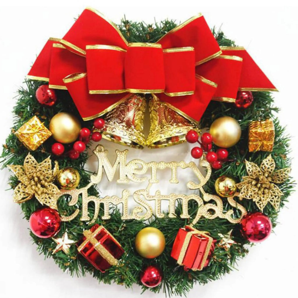 Weihnachtsdekoration, handgefertigter Weihnachtskranz zum Aufhängen an Tür oder Fenster, exquisite hochwertige Wohnaccessoires