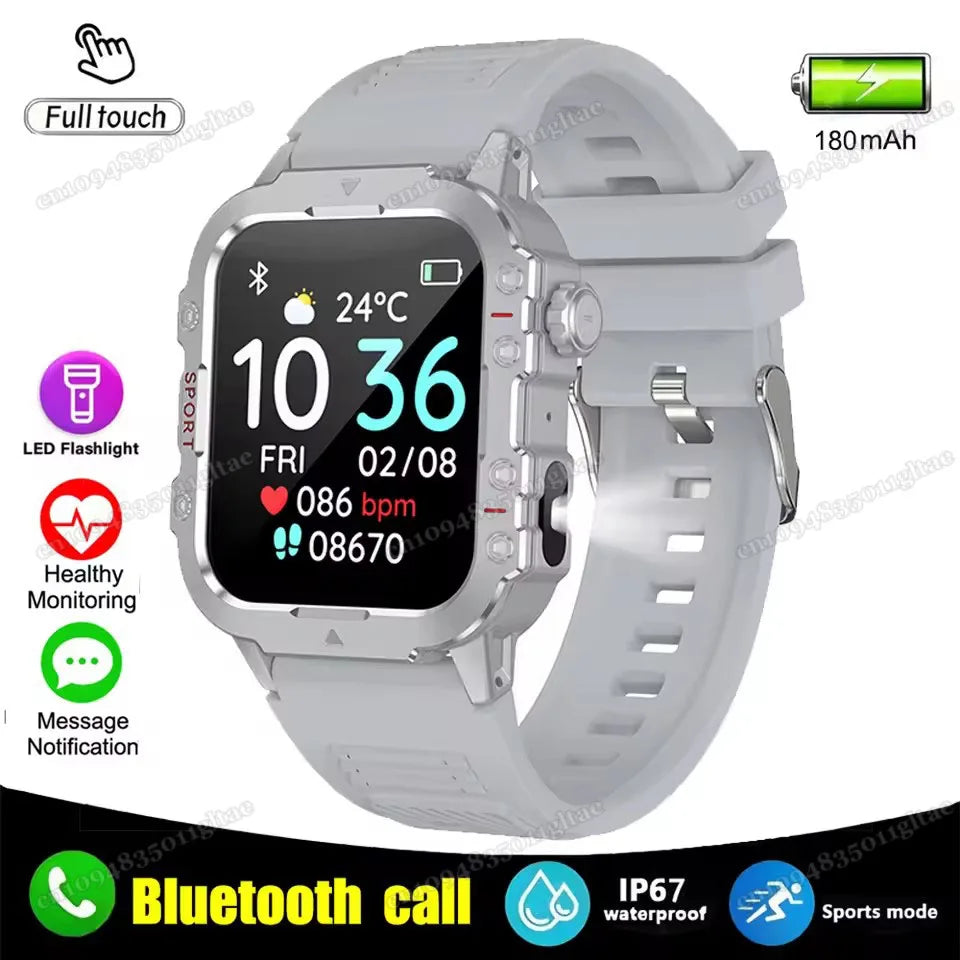 2026 New Military-grade Smart Watch Men GPS Flashlight 3ATM Waterproof Watch Bluetooth Call 100+Sport Outdoor Smartwatch Pk HT30