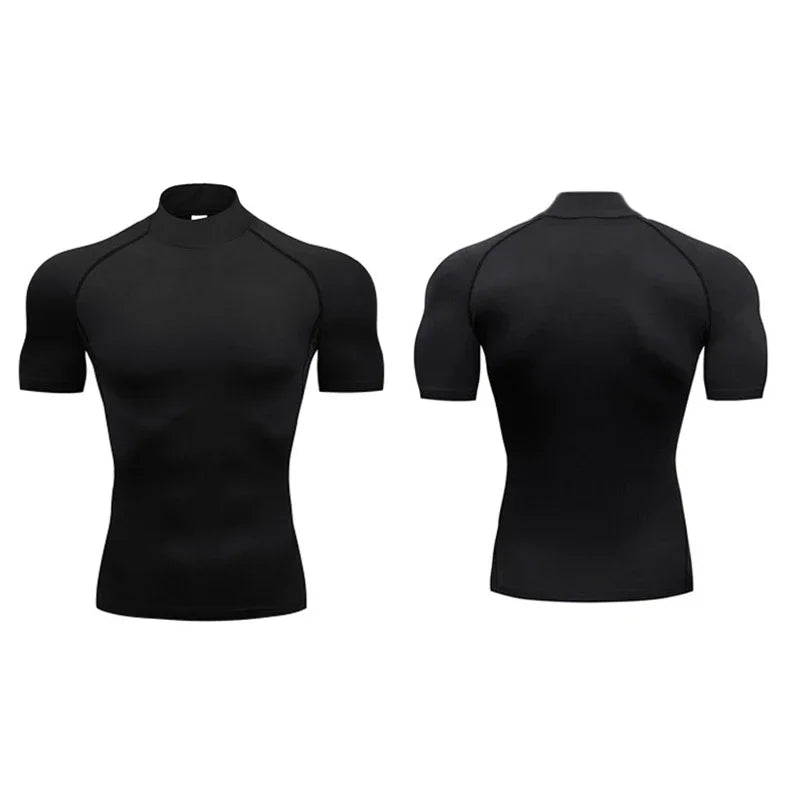 Maglia sportiva uomo con collo alto