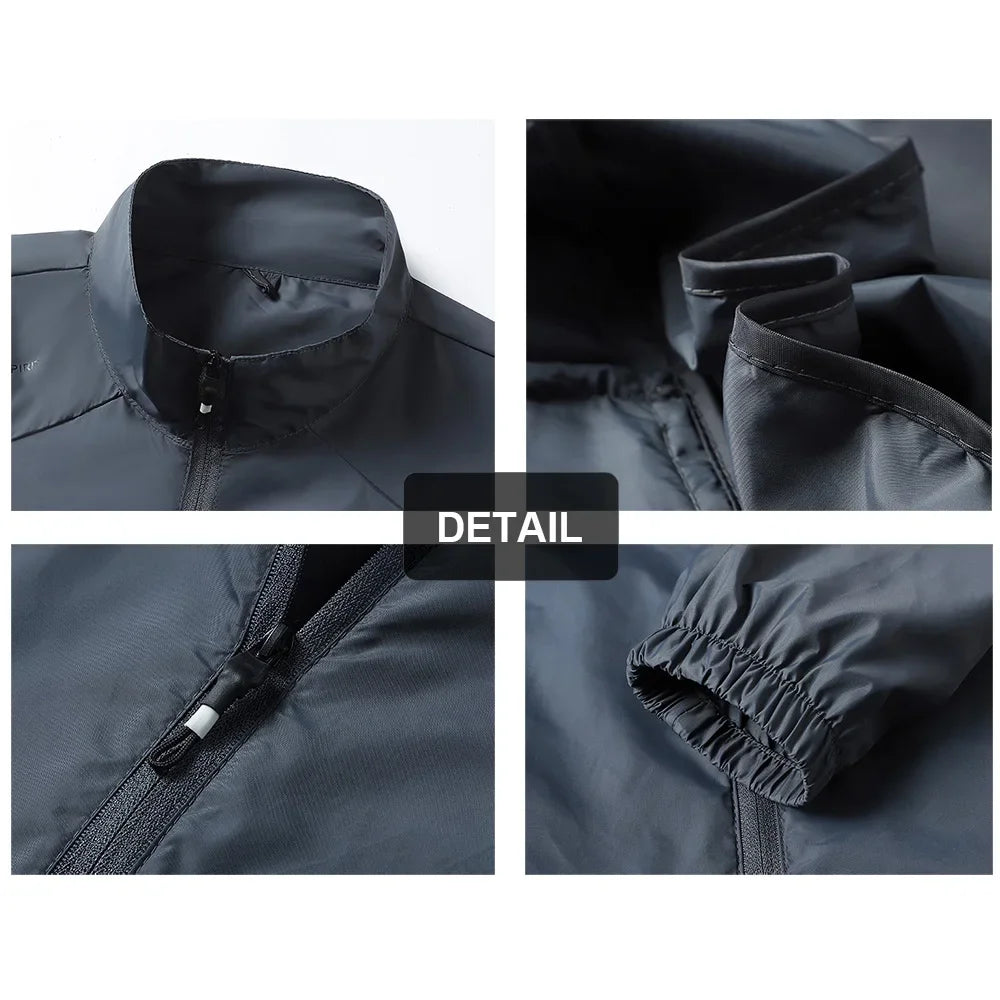 Summer New Men's Sun Protection Skin Coat Lightweight Breathable Ice Silk Stand Collar Sunscreen Jacket Outdoor Camping  Jakcet