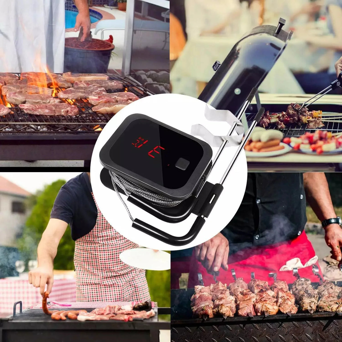 INKBIRD Digital Remote BBQ Thermometer with 2 Probe Bluetooth Smart Cooking Thermometer Wireless Meat Thermometer for Grill Oven