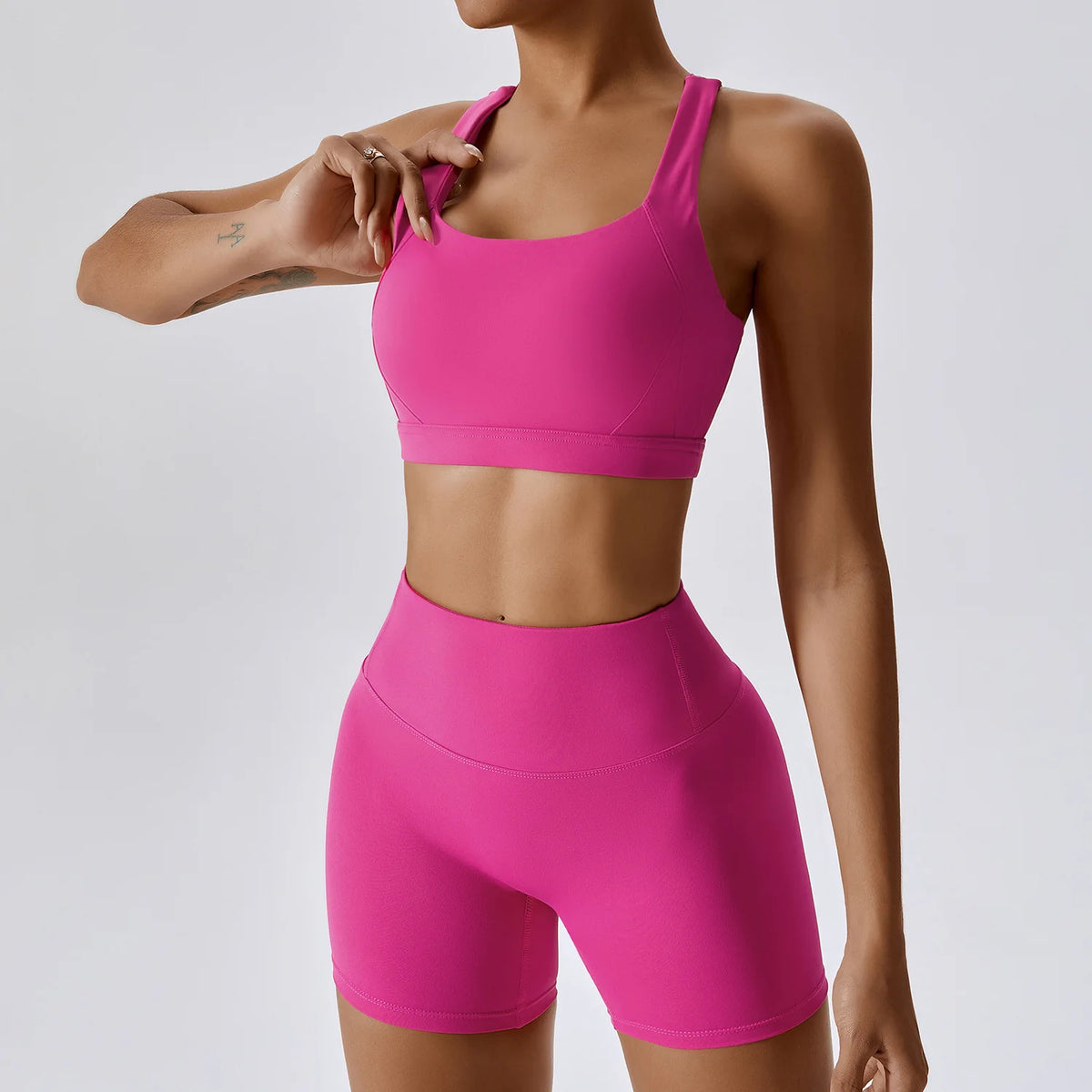 Conjunto de yoga de mujer, 3 piezas, top y leggings