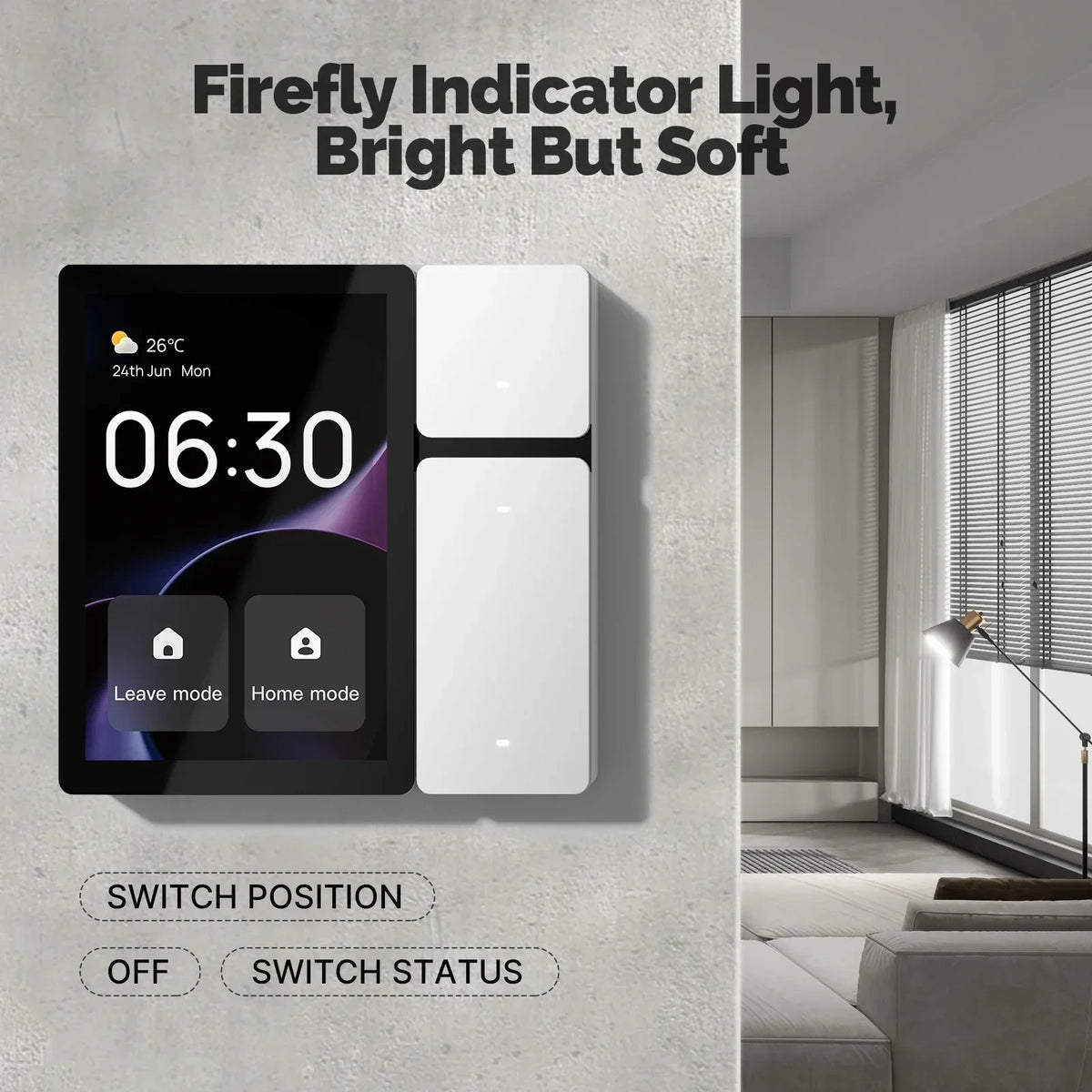 Pannello smart MOES 3,5 pollici con tre relè
