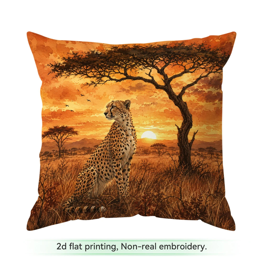 1/4 Stück afrikanische Graslandtiere Kissenbezug Polyester Kissenhülle Dekokissenbezug für Zuhause, Auto und Sofa
