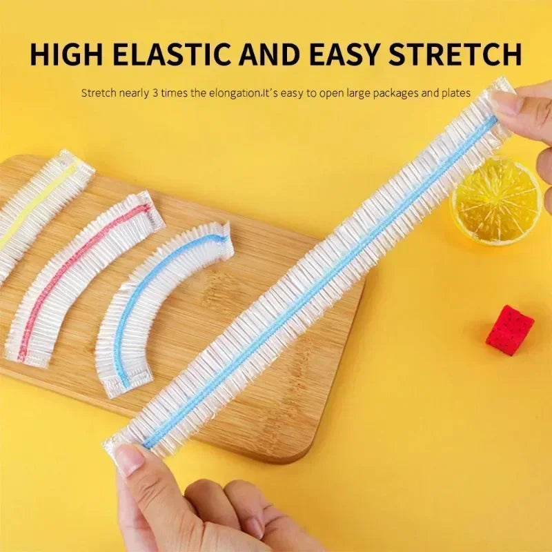 500/50Pcs Disposable Food Covers, Fruit Covers, Elastic Plastic Shower Cap Style Food Storage Bags, Kitchen Organizer Cling Film