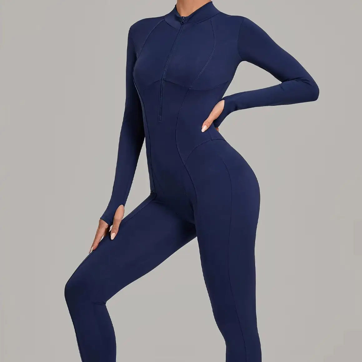 Combinaison de sport femme, manches longues, zippé