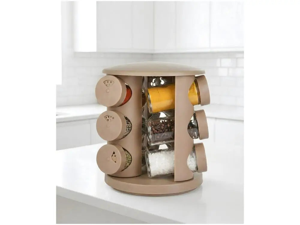 10-Piece Glass Spice Jar Set Brinox Lock with Stand