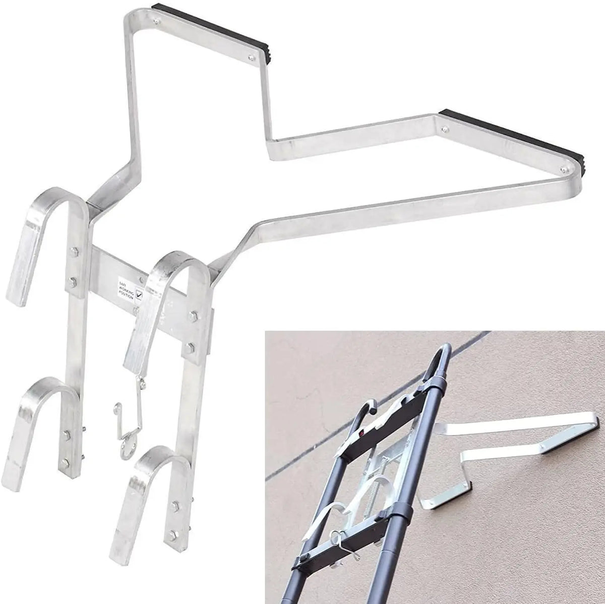 BRIEFNESS Universal-Leiterabstandhalter, rutschfester Stabilisator, universelle V-/L-förmige Eckstütze mit rutschfestem Design, einfach zu montieren