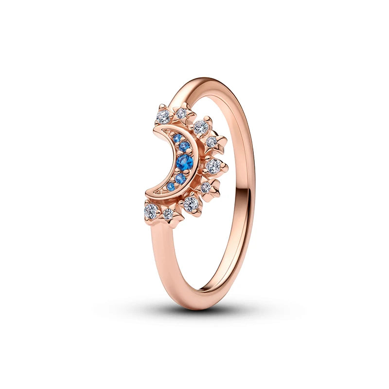 2026 New 925 Silver Women's Lips Colorful Crown Love Star Ring Fashion DIY Jewelry Gift