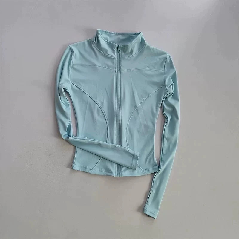 Giacca sportiva donna aderente con zip