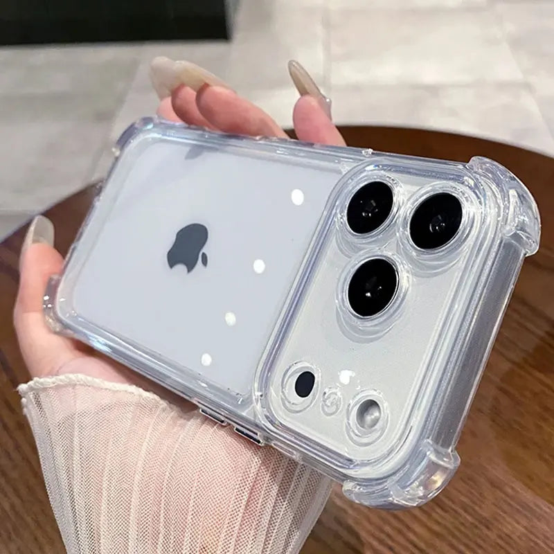 Shockproof Bumper Protector, HD Clear Acrylic Phone Case for iPhone 18/17/16/15/14/13/12/11 Pro Max, Transparent Back Cover Case
