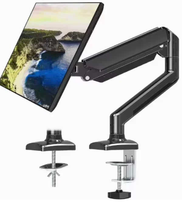D-MOUNT D80 Metal Alumin 2-10KG 13'-32' Monitor Clamp 0-60mm Grommet Desktop Stand Mount Gas Spring Arm Full Motion Rotate