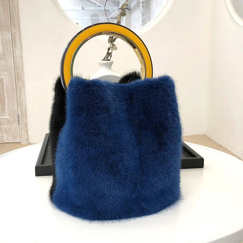 Luxury Designer Handbags Bag Mink Fur Bags for Women Square Bag Shoulder Bags Woman Luxury 2026 Ladies Hand Bag Women's Bag