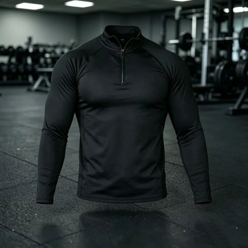 Maglia sportiva uomo con mezza zip