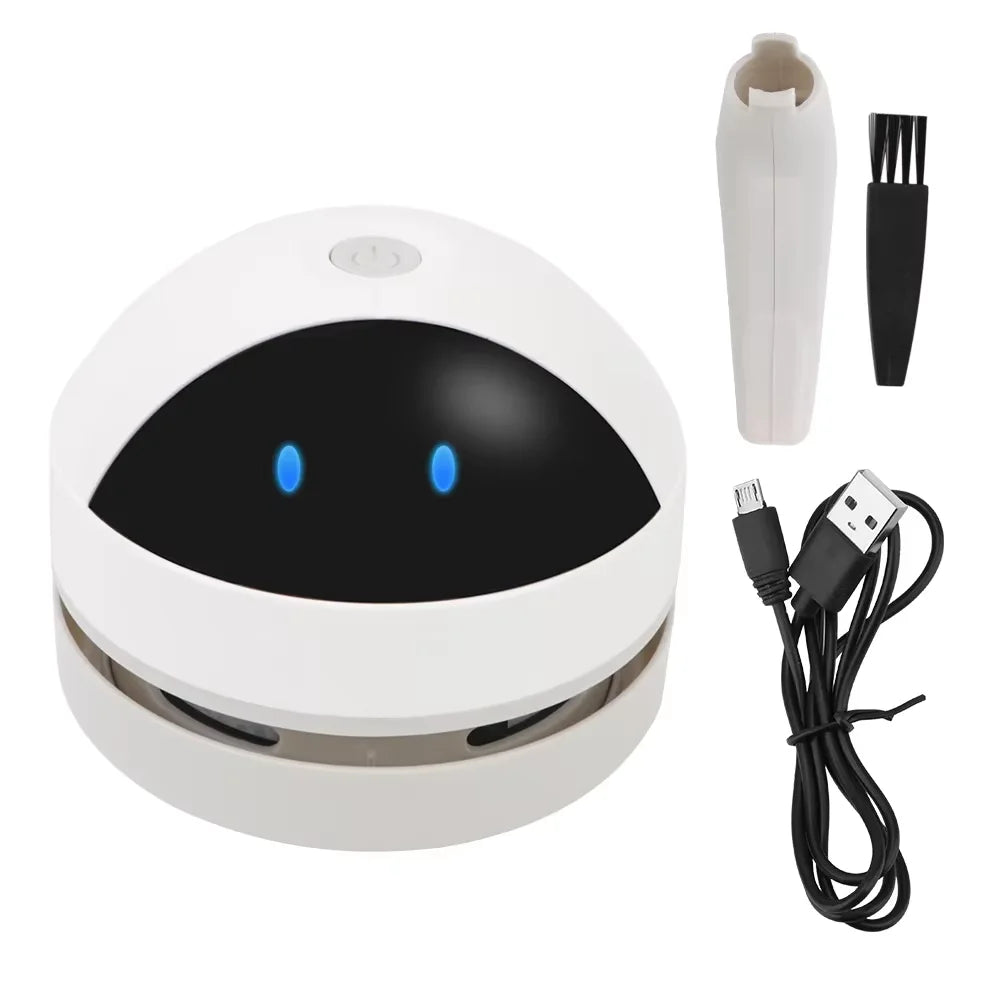 Aspiradora de escritorio con cepillo limpiador y carga USB para el hogar y la oficina, barredora de mesas y limpiador de escritorio compacto