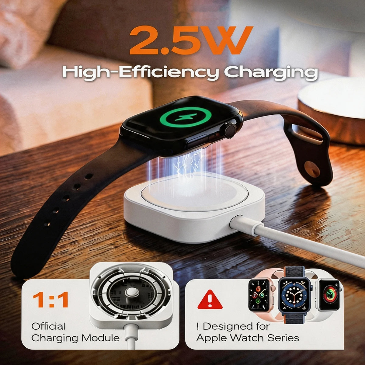 Magnetic Wireless Fast Charger For Apple Watch Series 10 9 8 7 6 5 4 3 2 1 Ultra Hermes Edition Portable iWatch Charging Cable