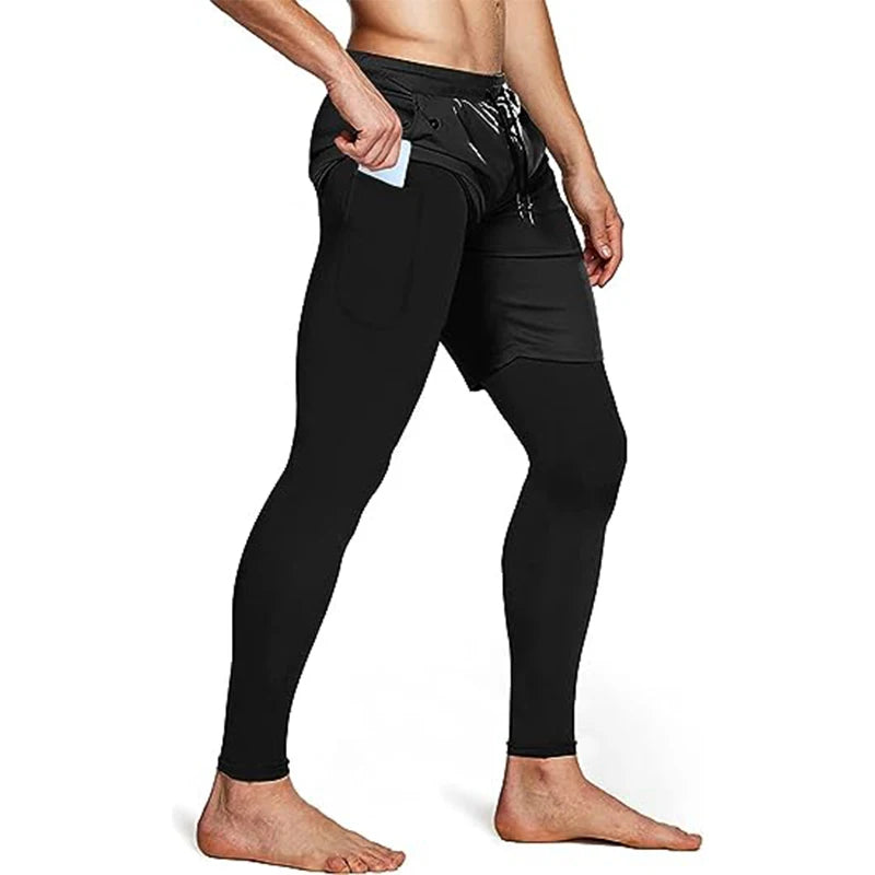 Pantaloni sportivi uomo 2 in 1 con coulisse