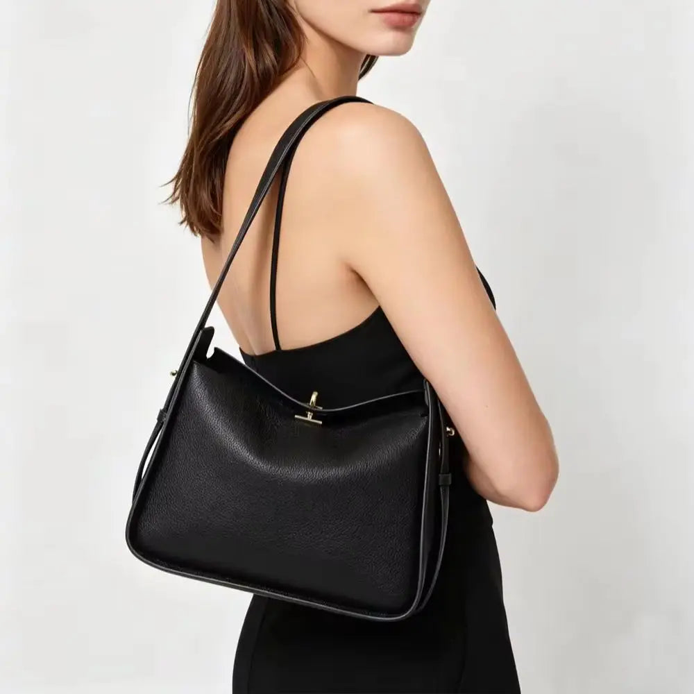Women's Genuine Leather Wide Shoulder Strap Bags Luxury Designer Crossbody Shoulder Bag Ladies Handbag High Quality Commute Tote