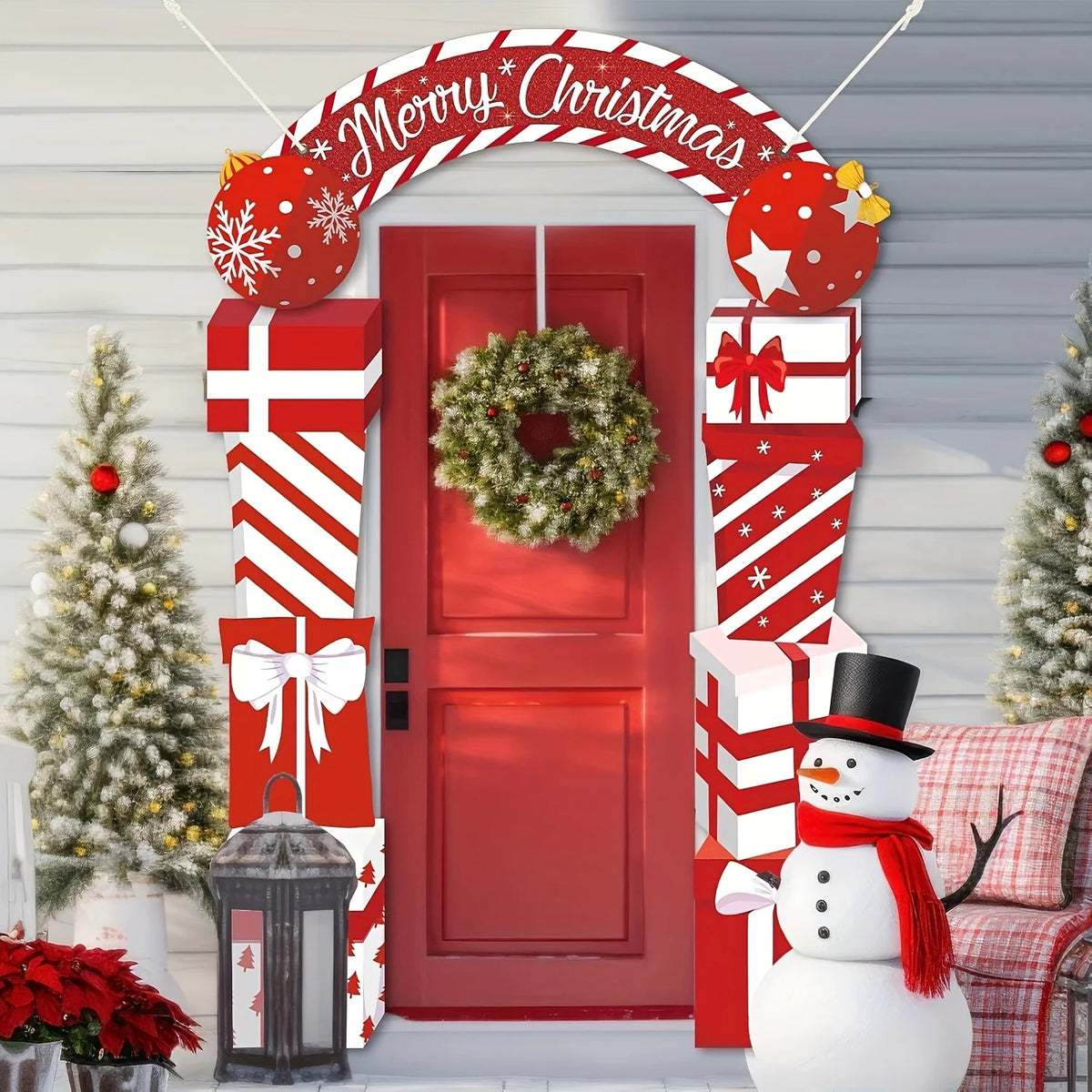 Christmas Hanging Door Banner, Merry Christmas Decoration for the Home, Festive Gift Box, Xmas Door Decor, Navidad, Noel, New Year 2026