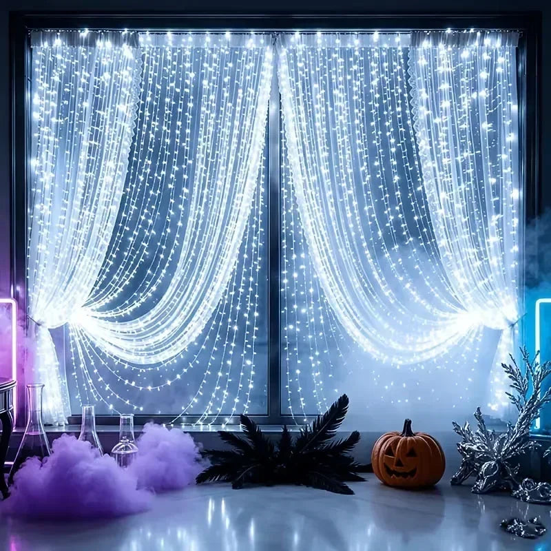 Christmas Lights LED Fairy String Curtain Lights 8 Mode Remote USB Festoon Christmas Decor For Home Holiday New Year Lamp