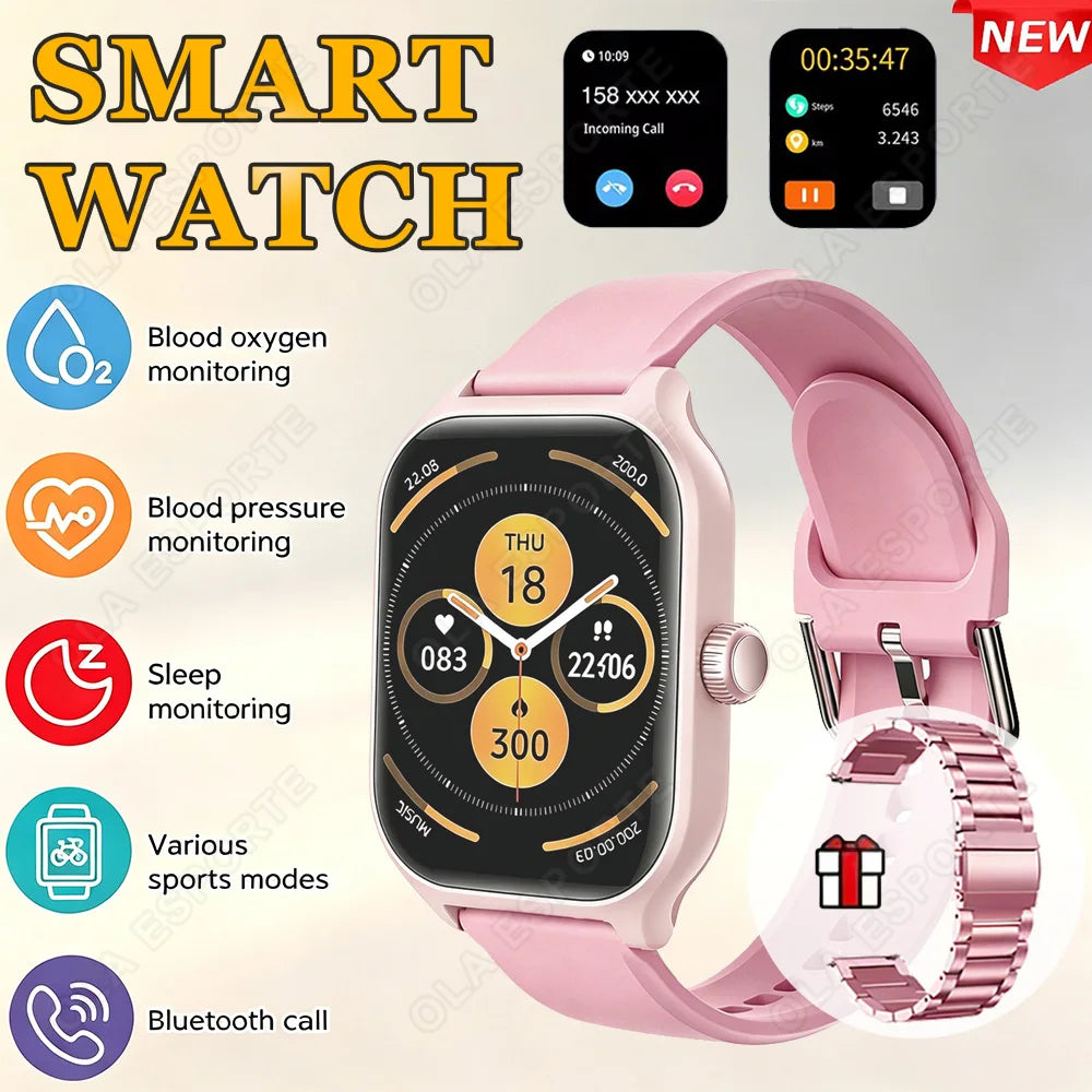 New Smart Watch 2.01 Inch HD Display Answer Make Call Message Preview Sport Modes DIY Dial Weather Forecast For Men Women HT30